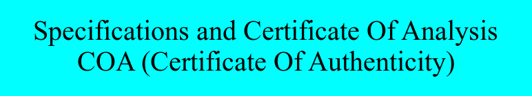 Specifications And Certificate Of Analysis